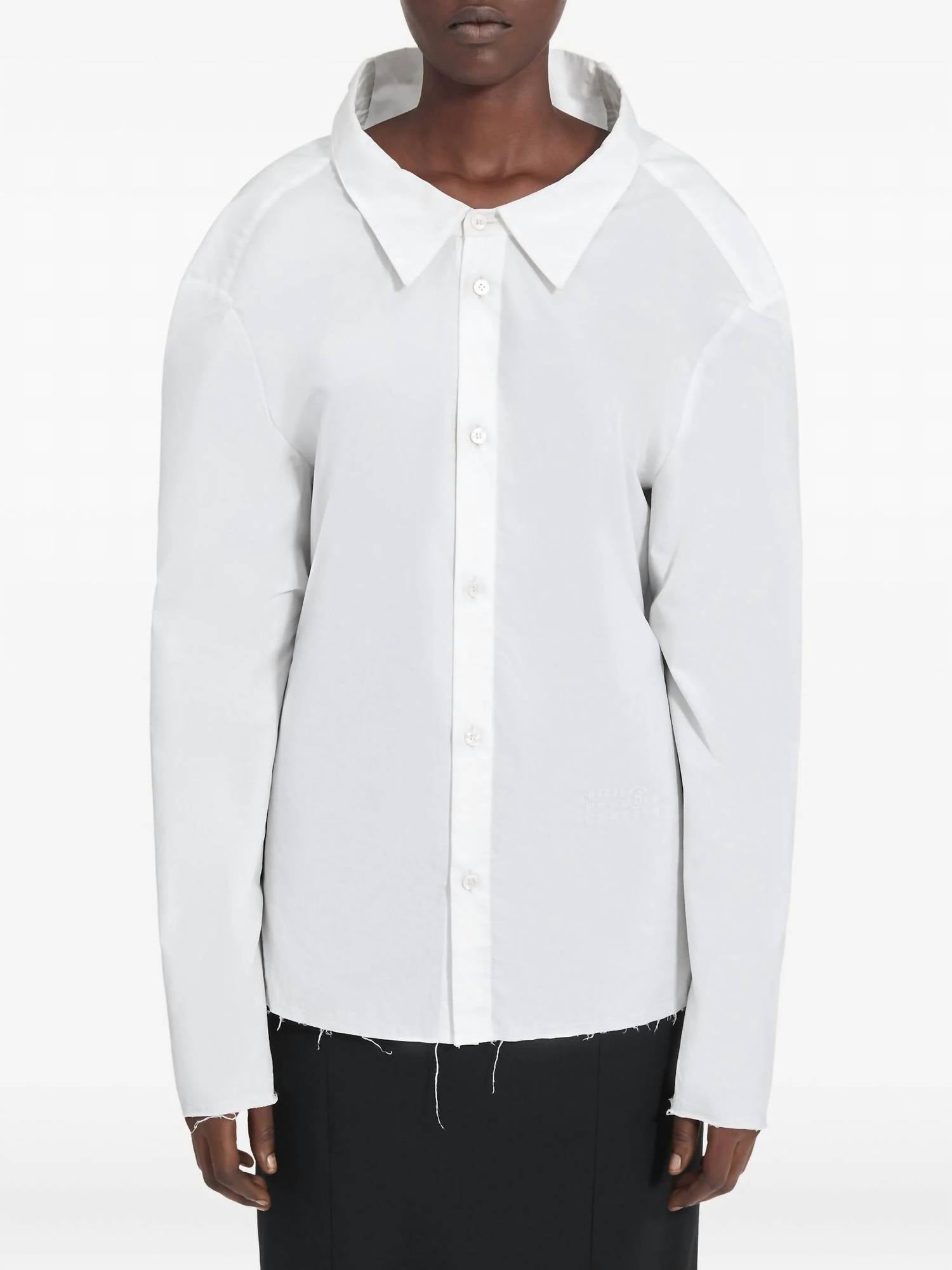 Maison Margiela Women's Long-sleeved Shirt in white - women's long sleeve top