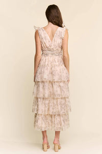 J.Nna - Floral Tiered Midi Dress