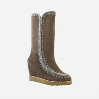 Mou - Women's French Toe Wedge Tall Boots