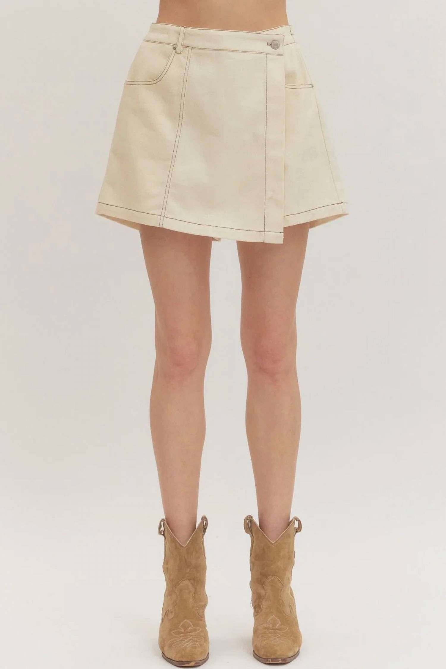 Entro - Morgan Denim Wrap Skort