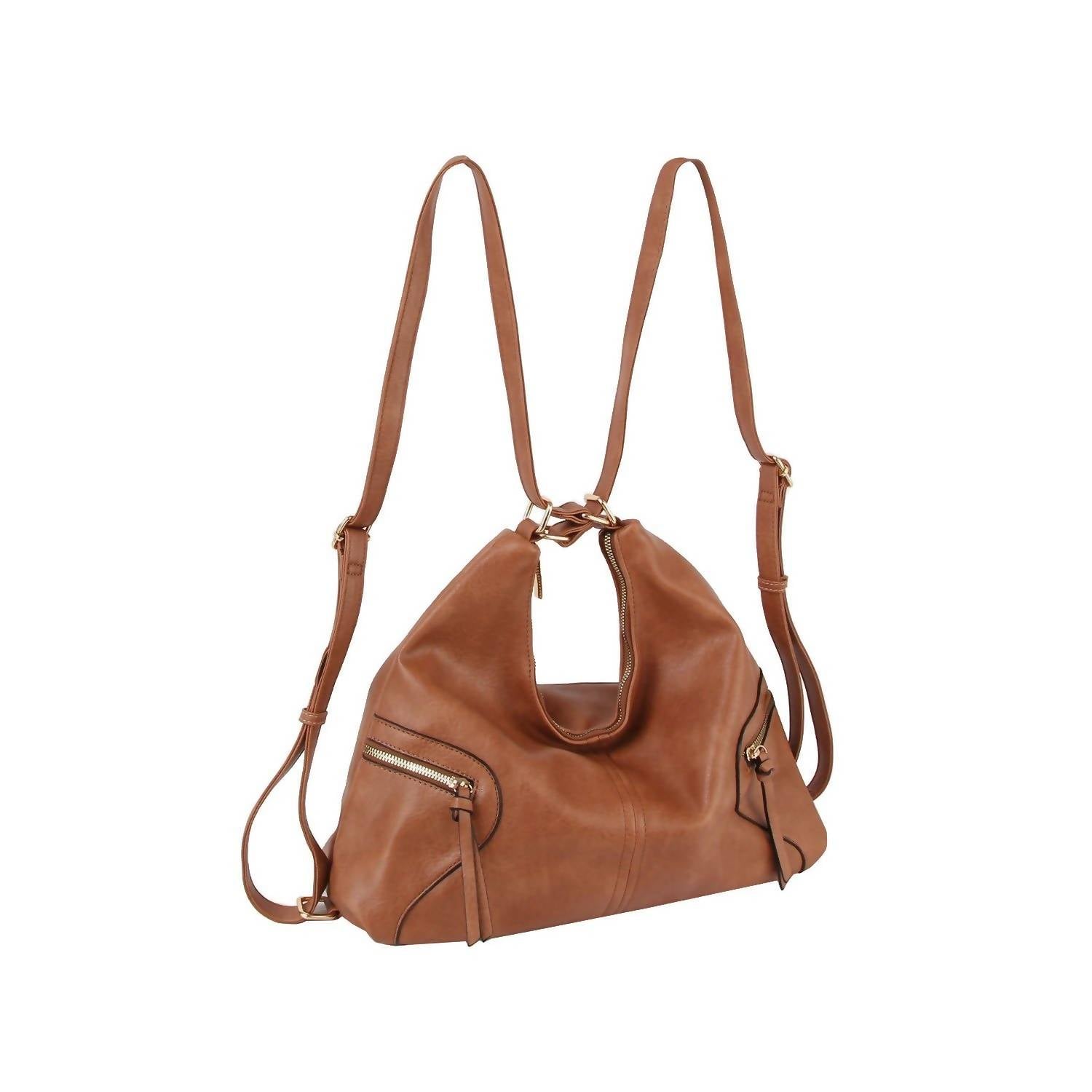 Handbag Factory Corp - Women's Urban Chic Convertible Hobo Bag