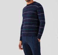 Ron Dorff - Cotton-silk Cashmere Sweater With Tennis Stripes