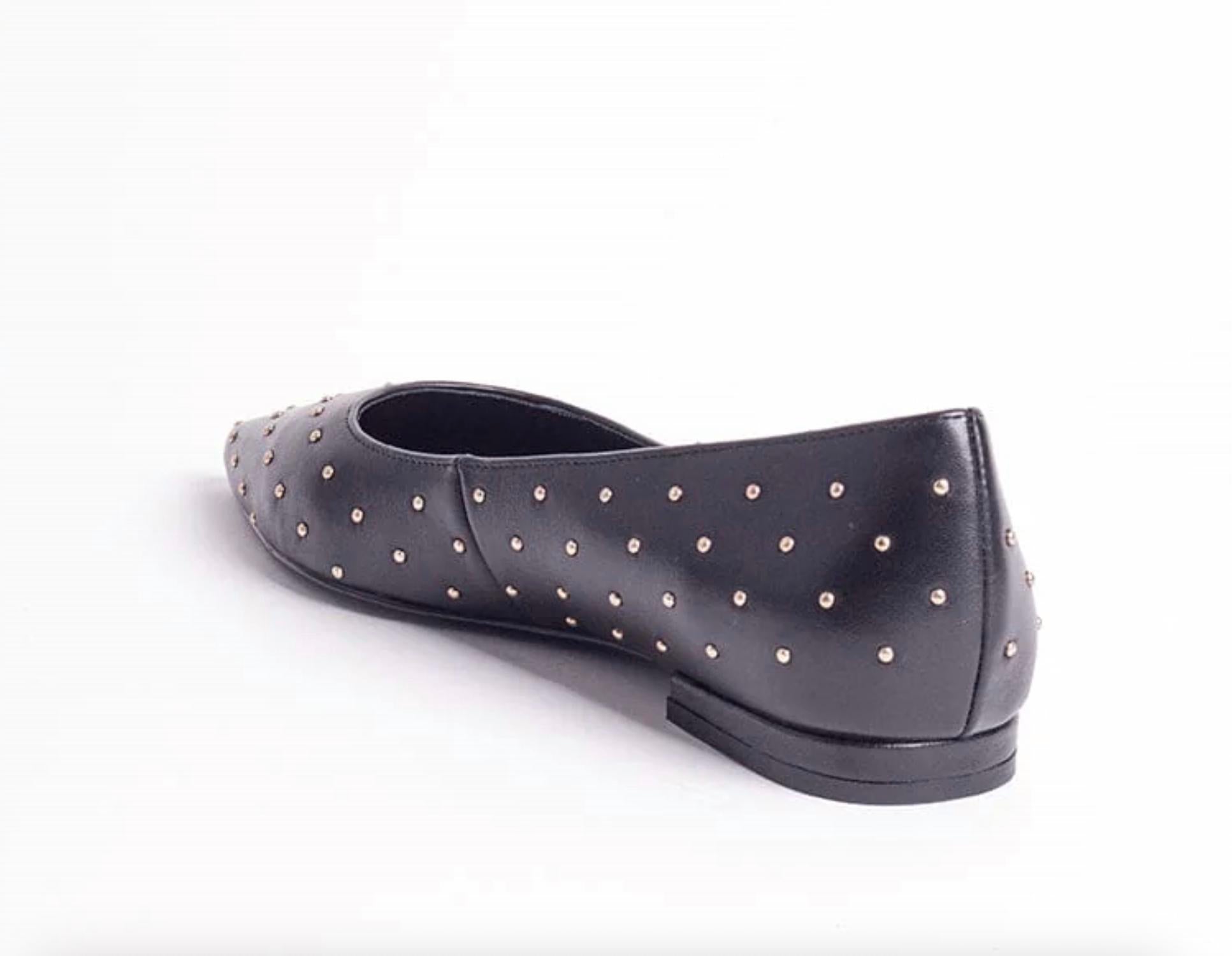 CECELIA NEW YORK Women's Brie Studded Flats in black - women's flats - detail view