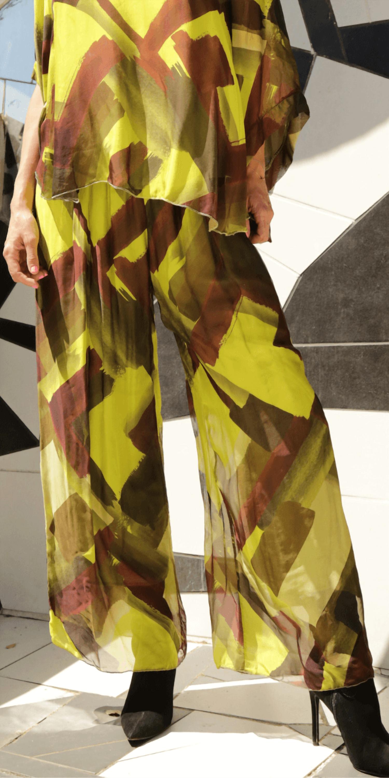 Gigi Moda - Angelo Brushstroke Silk Pants