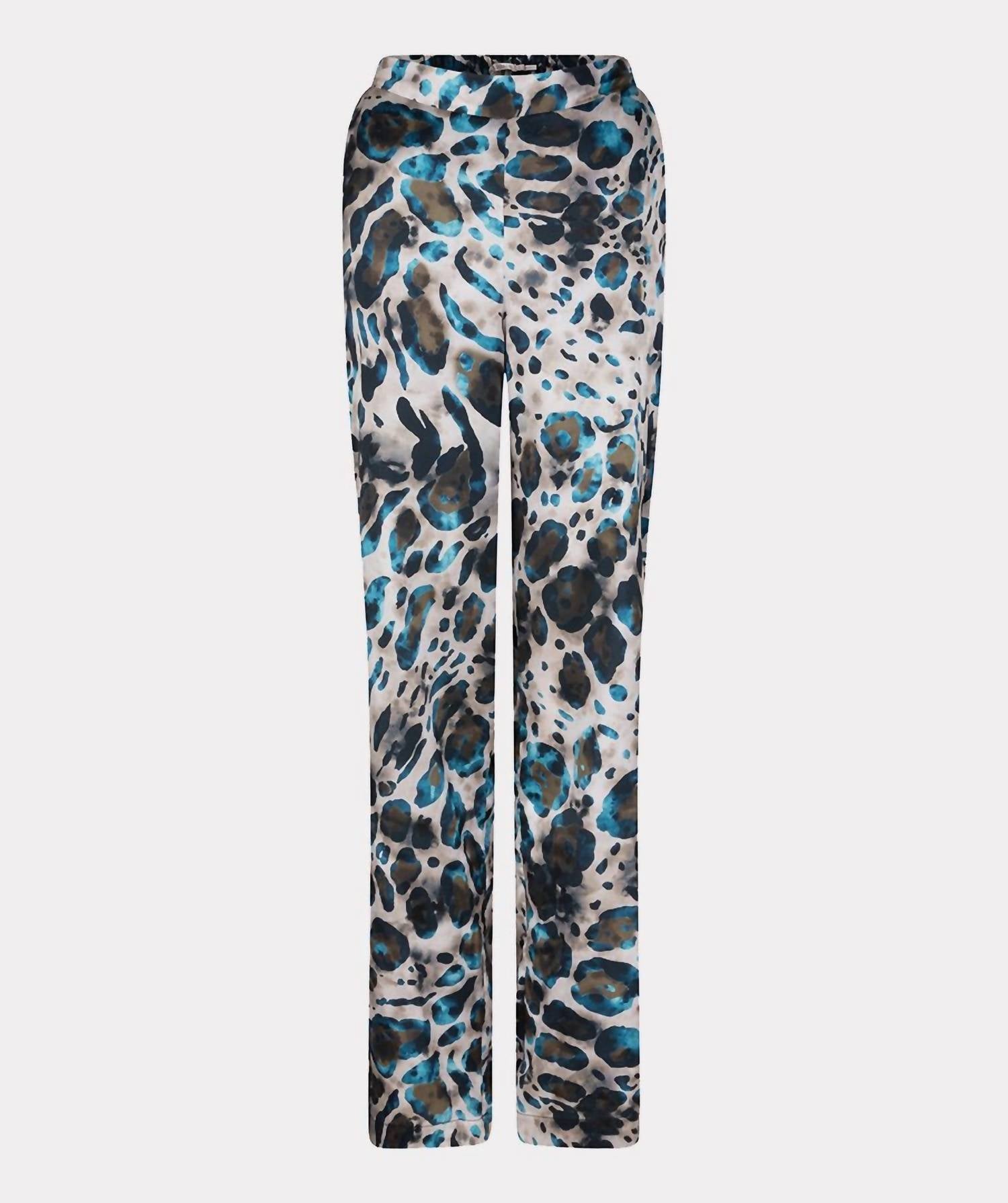 ESQUALO TROUSERS SATEEN ANIMAL ROOTS in print - women's pants - detail view