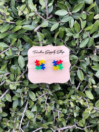 Twinkies Supply Shop - Women's Autism Puzzle Piece Stud Earrings
