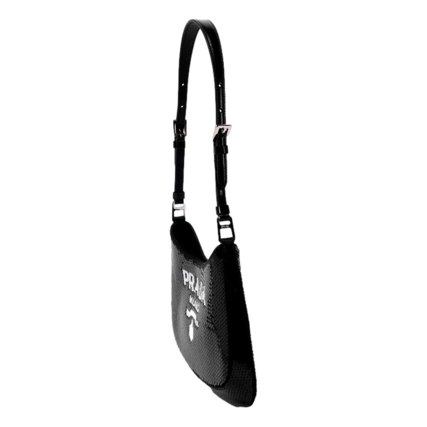 Prada - Women's Cleo Sequin Milano Logo Mini Leather Shoulder Bag