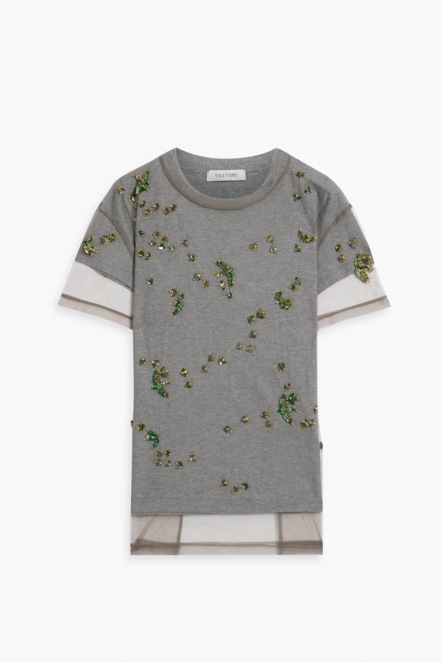 Valentino - Embellished Layered Tulle T-shirt