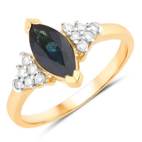 Diana M Jewels Women's Marquise Natural Sapphire Fashion Ring (1.47 Ct) - Petite in 14k yellow gold - women's jewelry