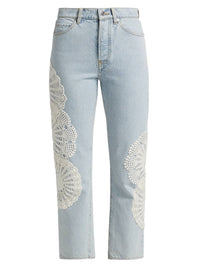 Frame - Crochet Vertical Crop Jeans