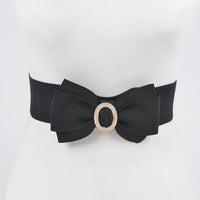 3Am By H&D Accessories - Women's Rhinestone Bow Buckle Stretch Belt