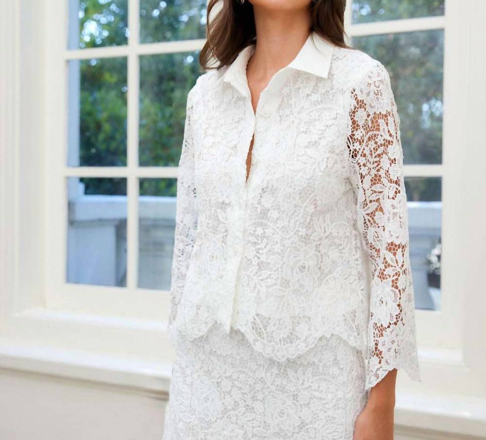 Karen Kane - Lace Button Down Soft Jacket