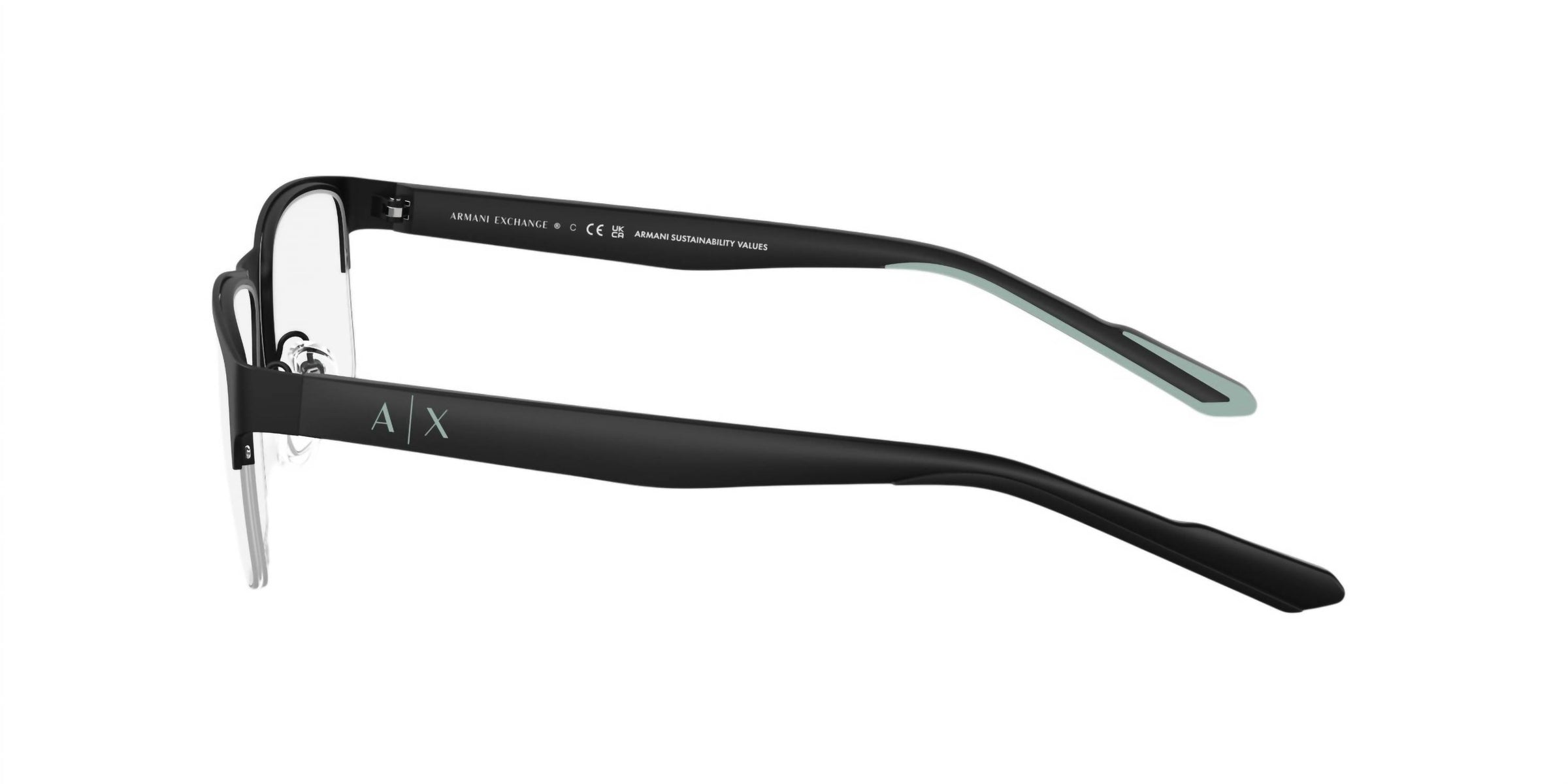 Armani Exchange Men's Ax1068 6000 Eyeglasses Frame in matte black - men's accessory - detail view