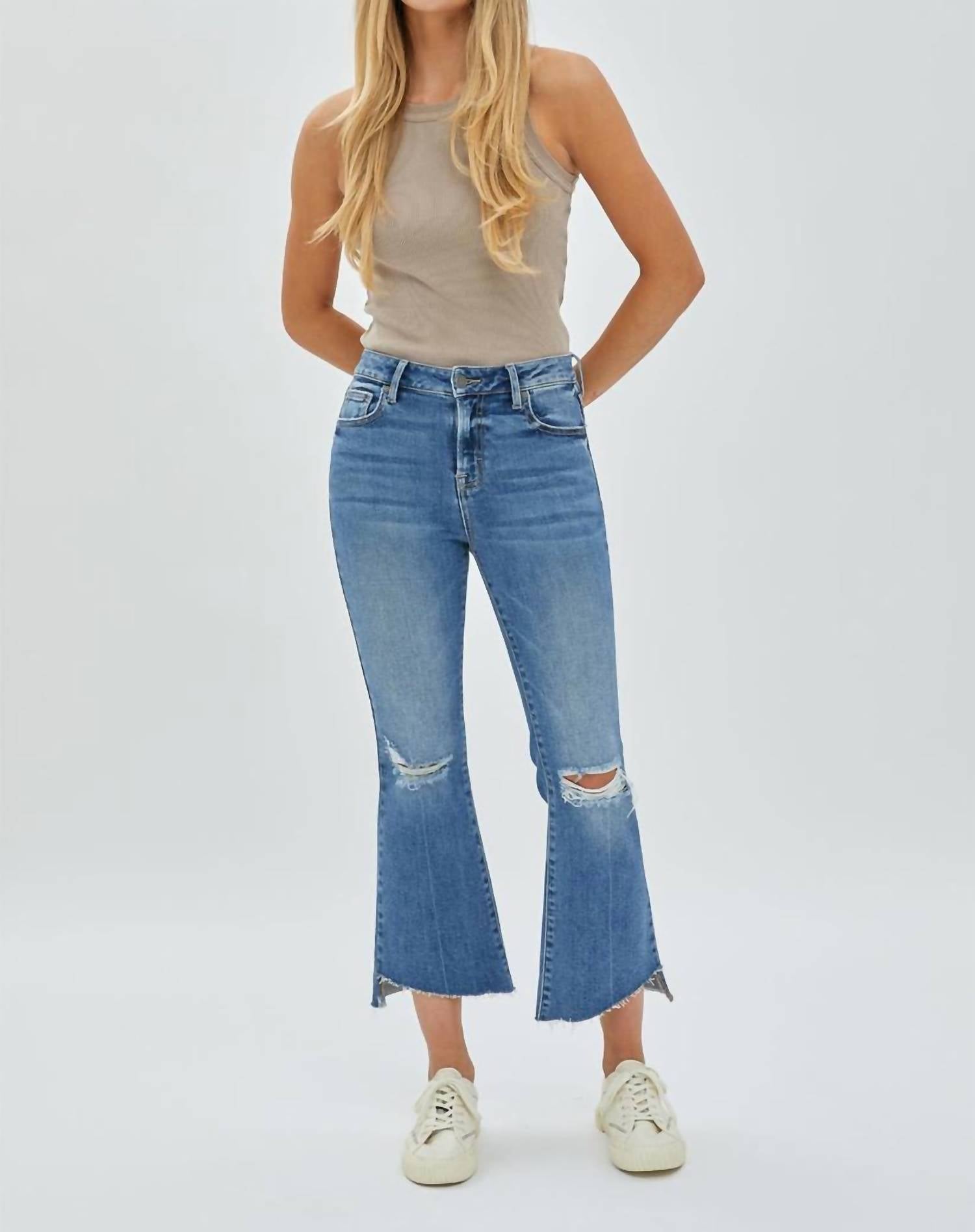 Hidden - Happi Crop Flare With Step Hem Jeans