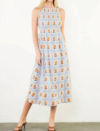 Thml - Sleeveless Smocked Pattern Midi Dress