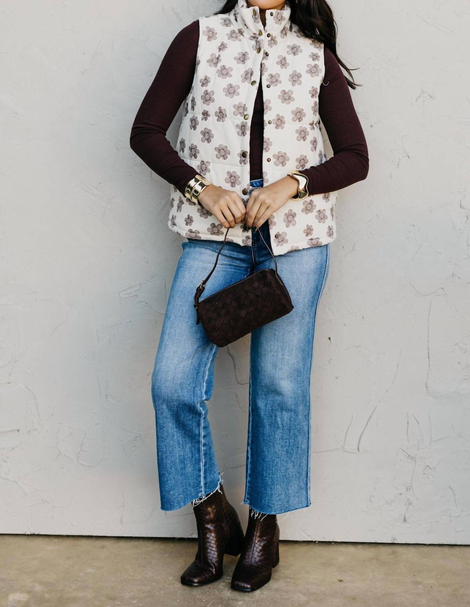 Hem & Thread - Sweet Daisy Floral Padded Vest