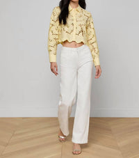L'Agence - Seychelle Cropped Eyelet Blouse