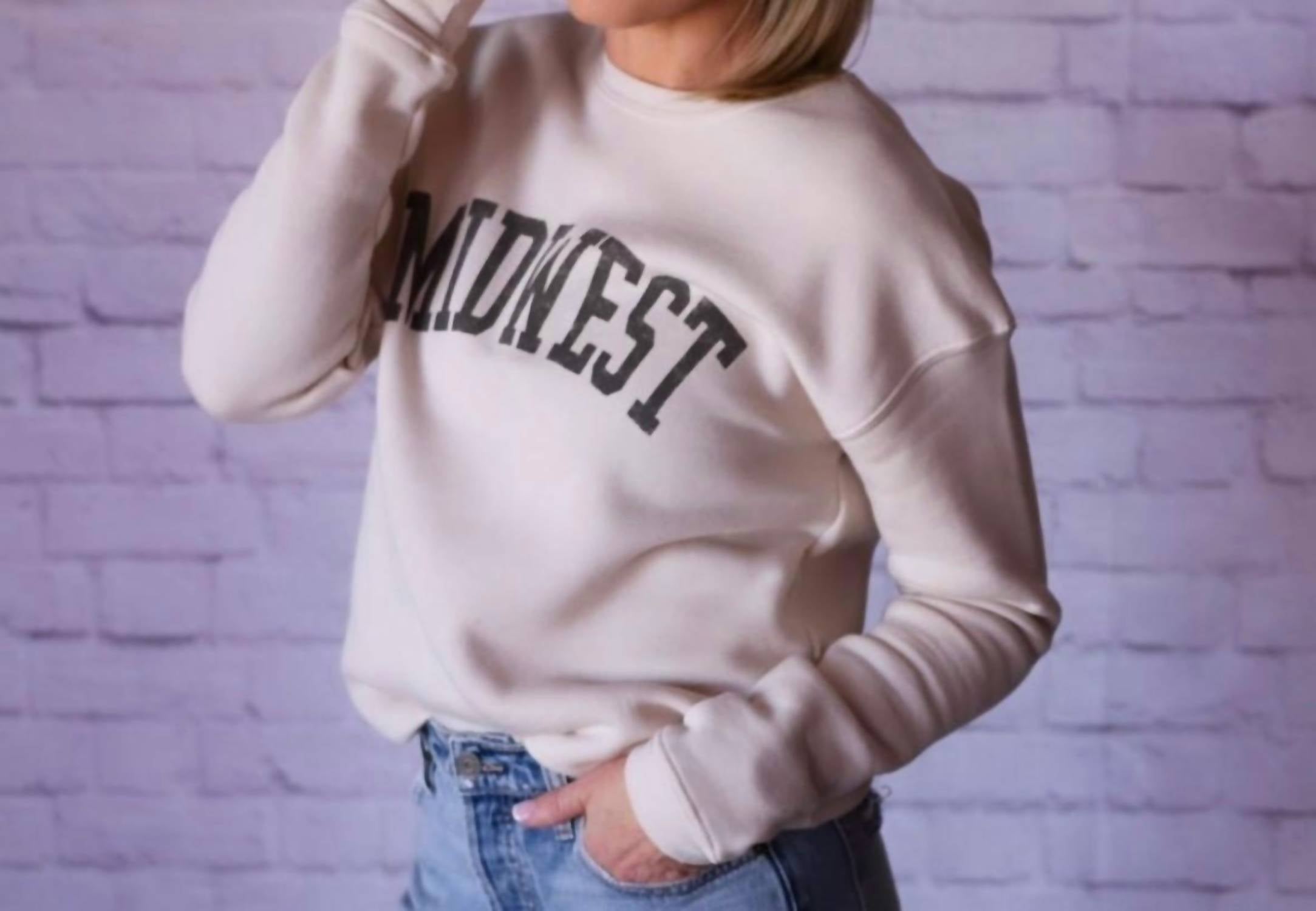 Oat Collective - Midwest Graphic Long Sleeve Sweatshirt