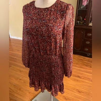 Dress Forum - Floral Ruffled Hem Smocked Mini Dress