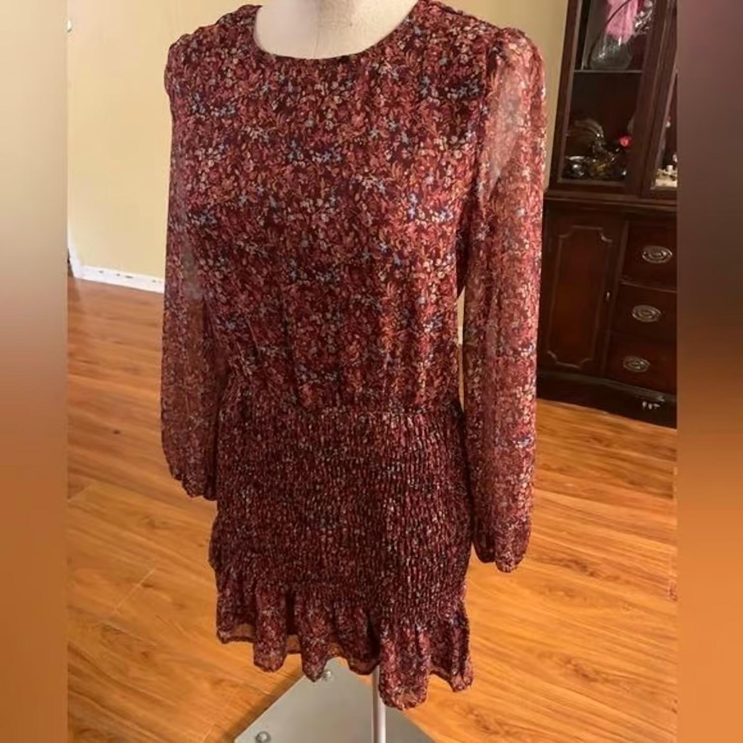 Dress Forum - Floral Ruffled Hem Smocked Mini Dress