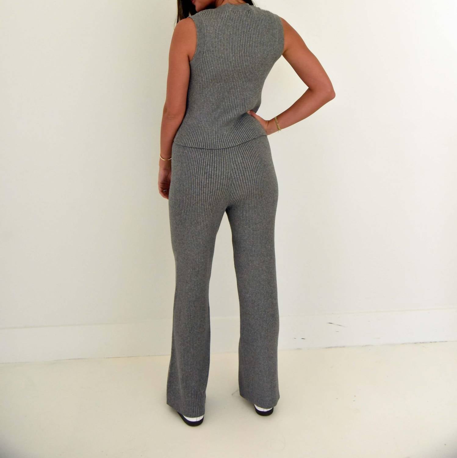 Ribbed Knitted Sweater Pants