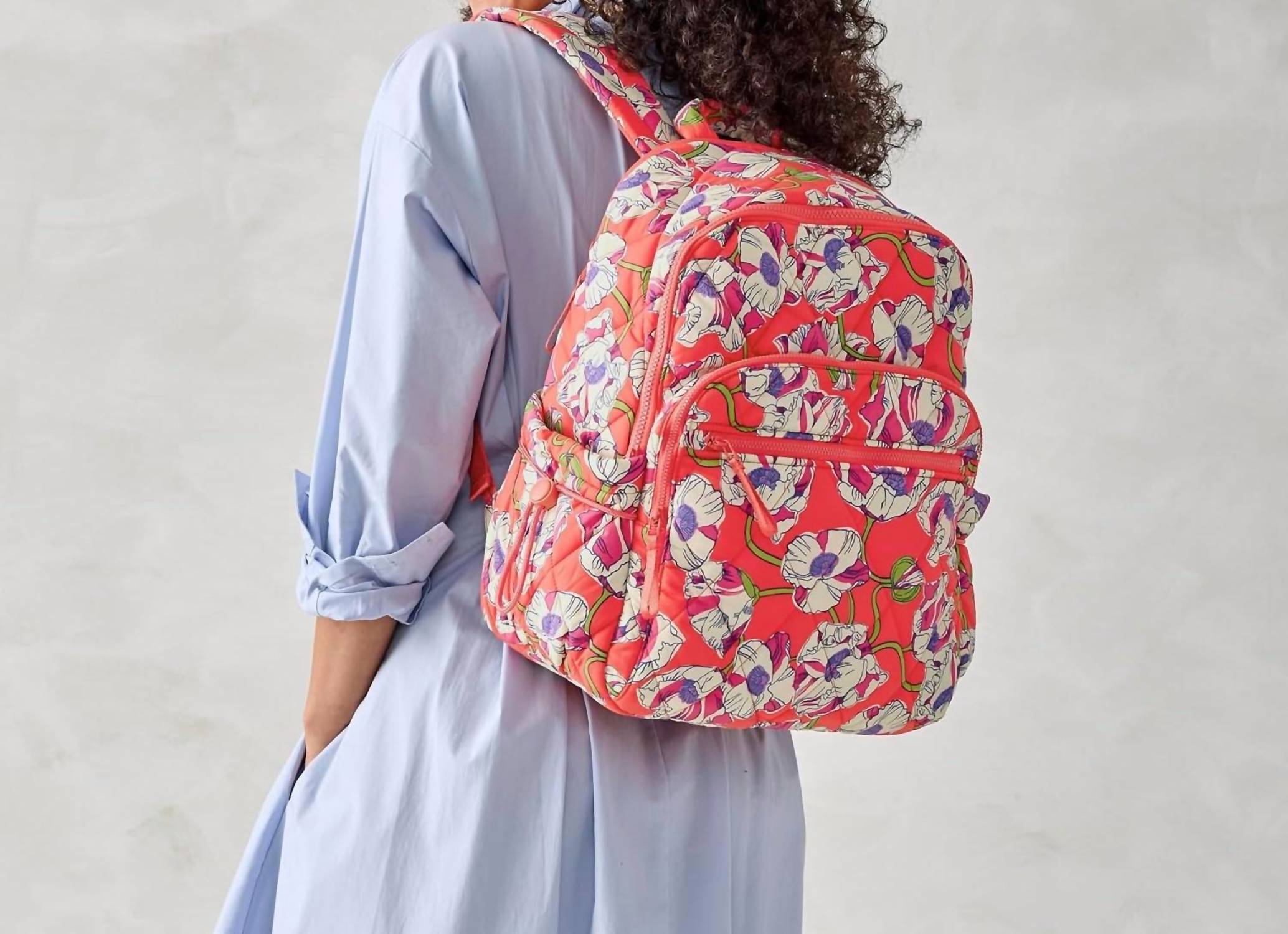 Vera Bradley Women's Large Bancroft Backpack in swirling poppies - women's bag - view 5