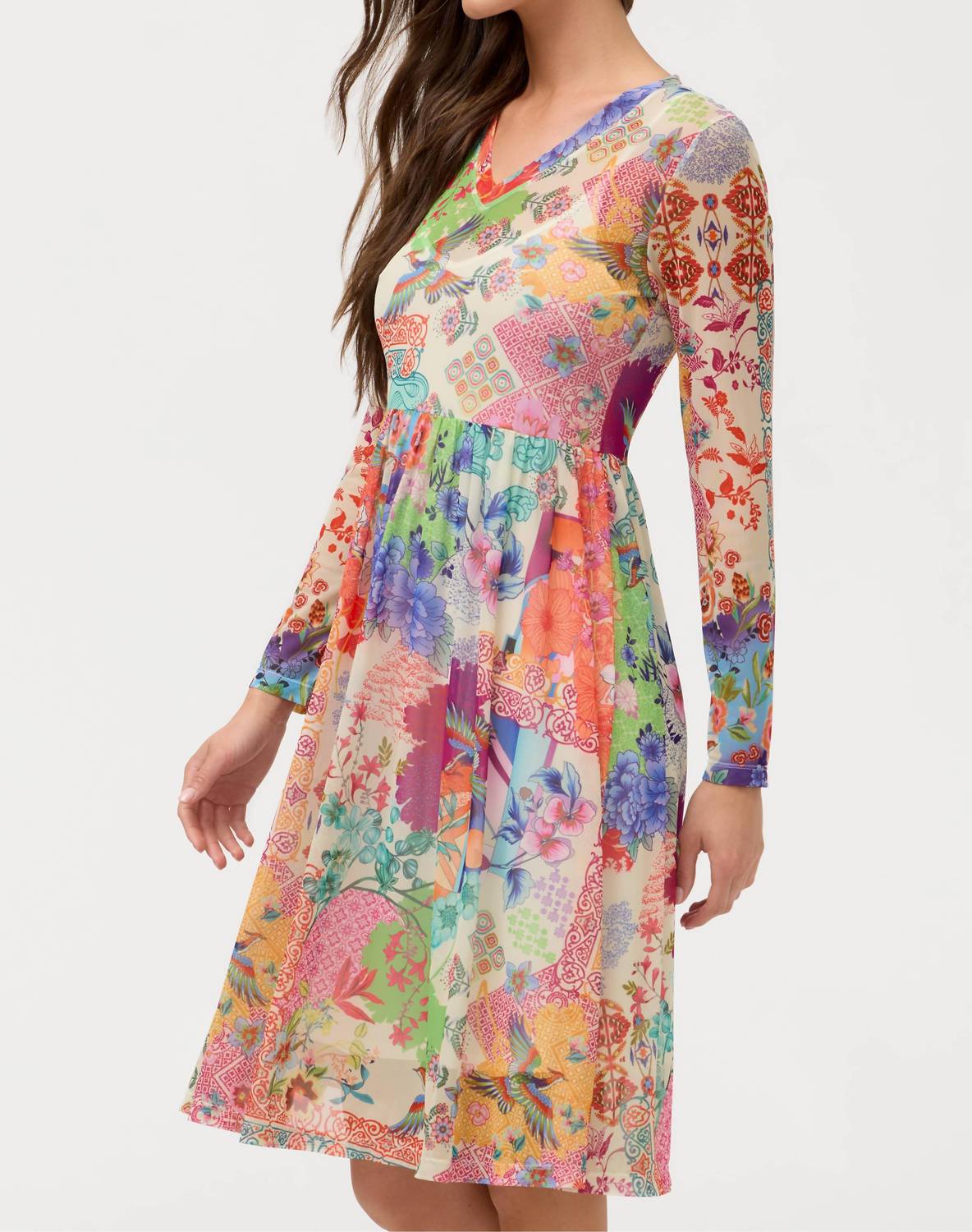 Johnny Was - Mesh Tier Slip Midi Dress