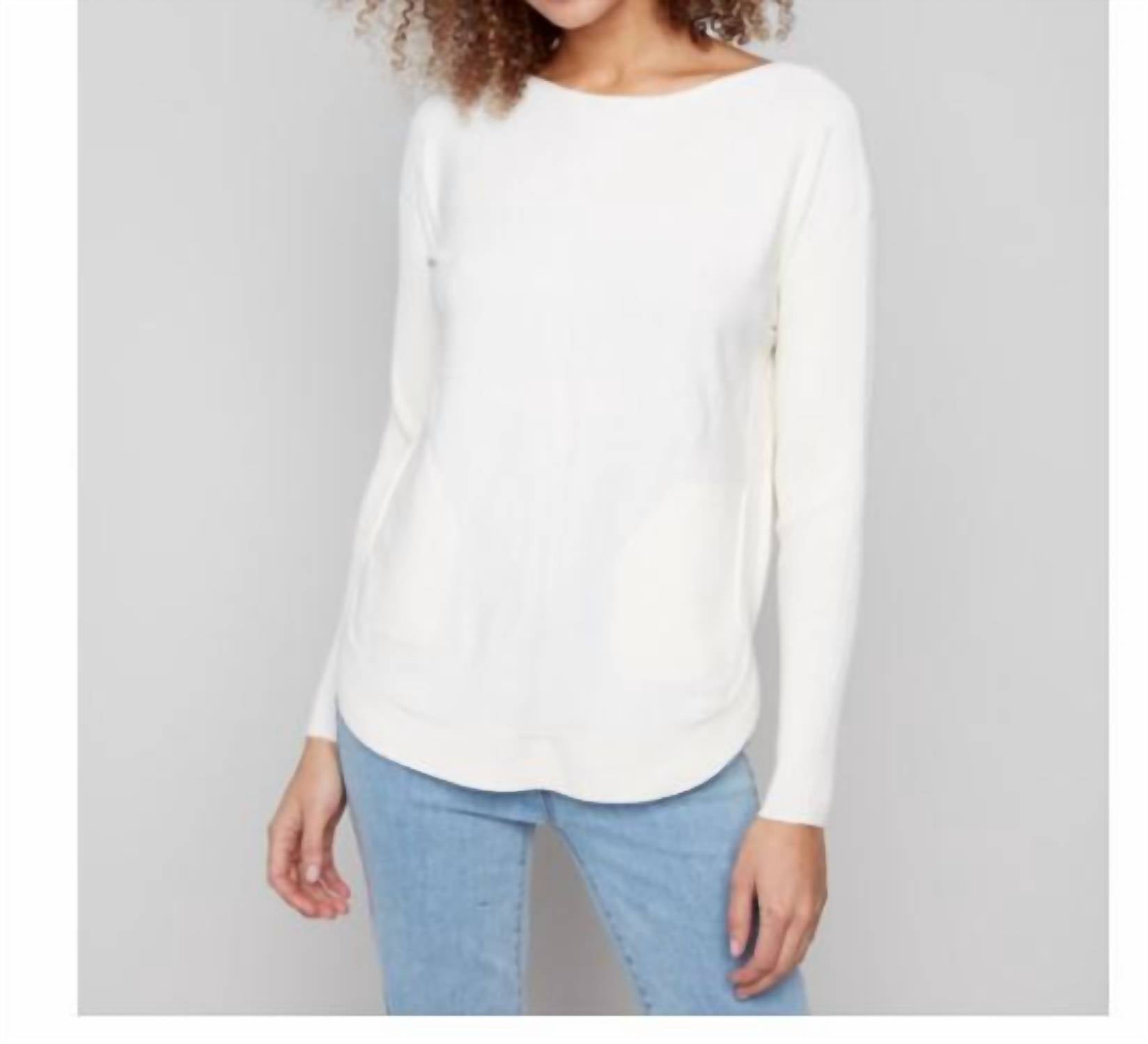 Charlie B - Knit Sweater With Back Lace-up Detail