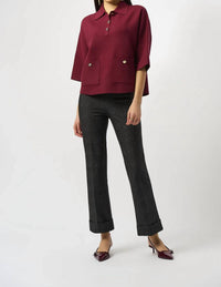Joseph Ribkoff - Checkered Print Pull On Flared Pants