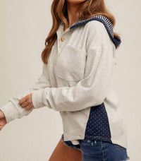 Hem & Thread - Cozy Little Contrast Pullover Hoodie