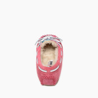 MINNETONKA Girls' Cassie Moccasin Slipper in pink - kids' shoe - alternate view
