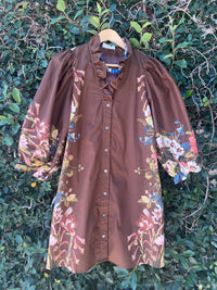 Entro - Button Front Botanical Dress