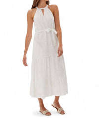 Ecru - HATHAWAY EMBRDERD HALTER DRESS