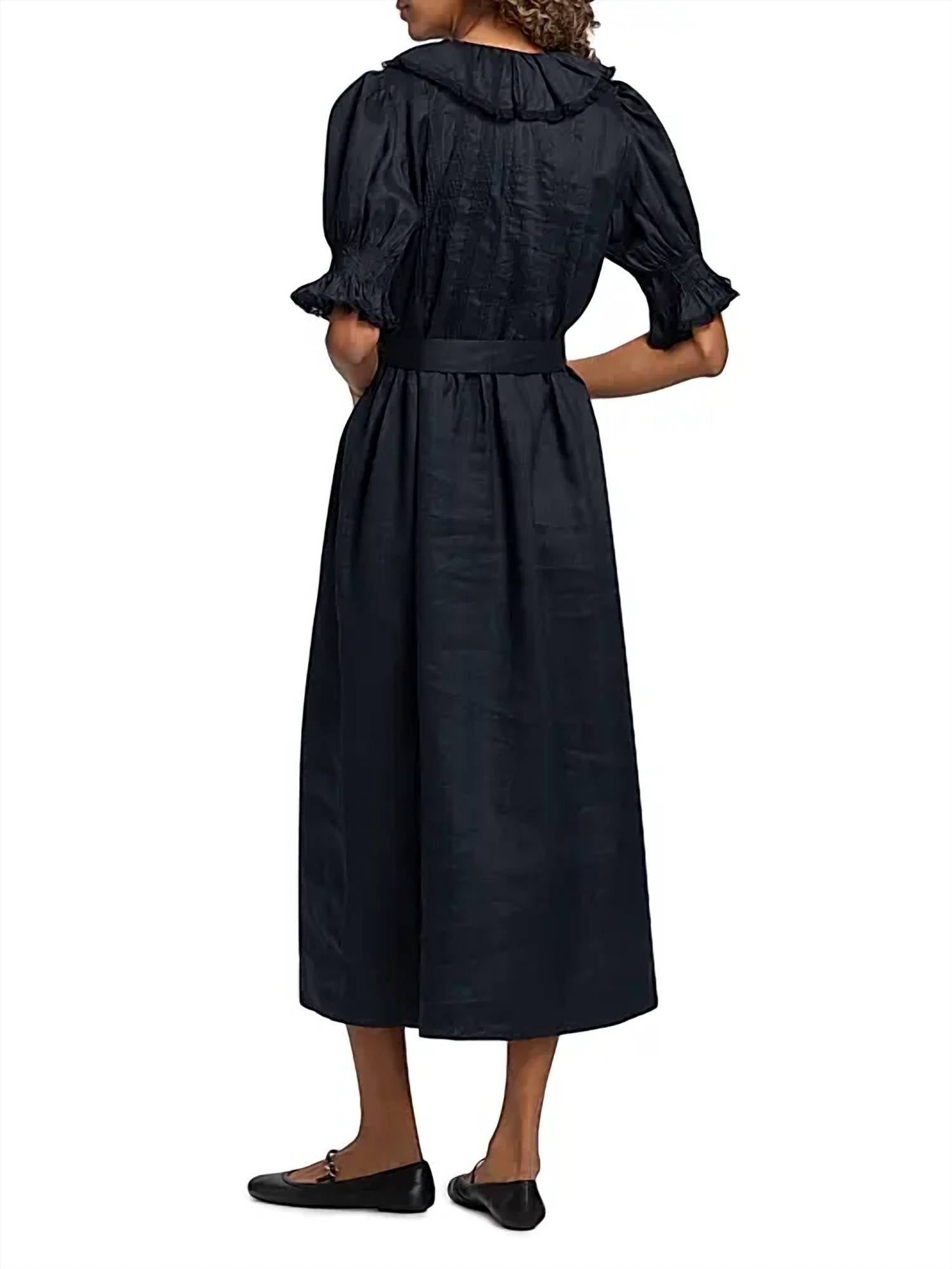 Dôen - Harriette Tie-waist A-line Midi-dress