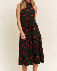 Sweet Generis - Heart Print Halter Dress