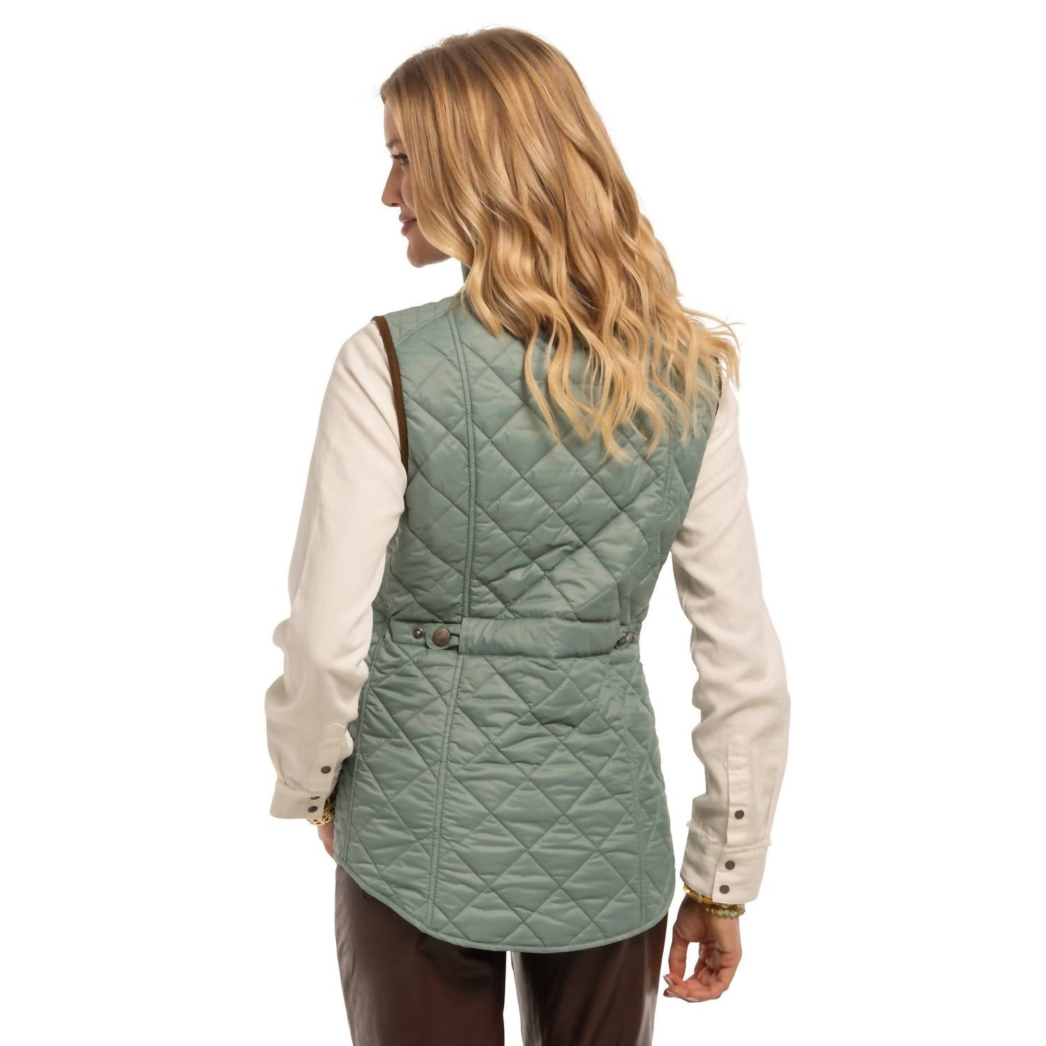 Madison Creek Outfitters Vista Quilted Nylon Vest in topaz - women's jacket - detail view