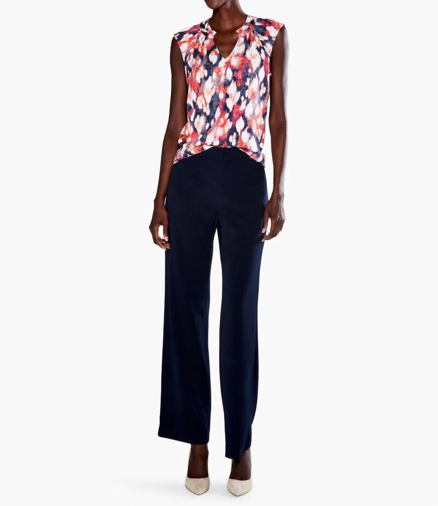 Nic + Zoe Francine Floral Ikat Live Tank Top in blue multi - women's tank top - view 4