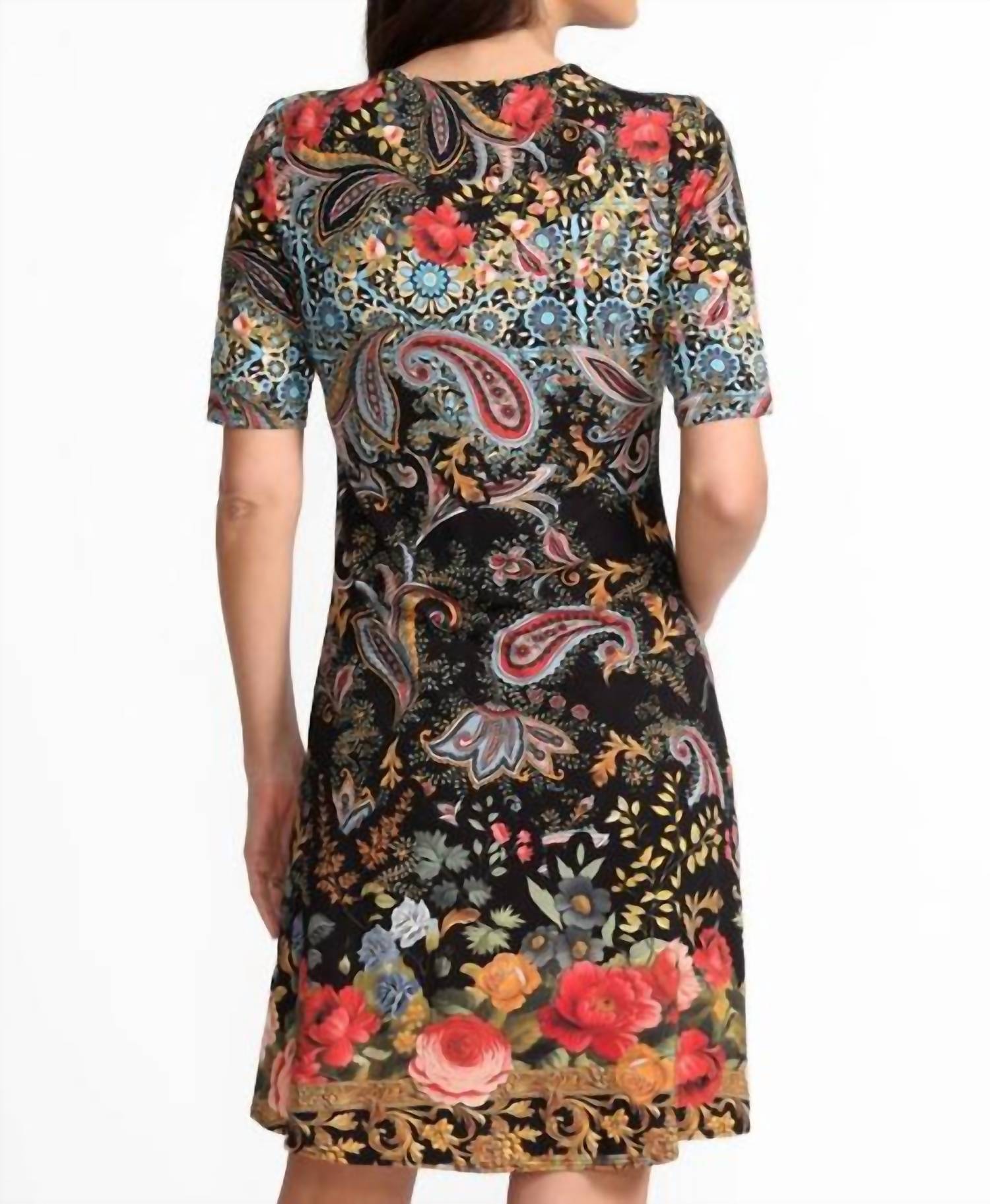 Johnny Was - JANIE FAVORITE ELBOW SLEEVE MOCK NECK DRESS