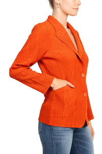 Flair Wear - Notched Collar Faux Suede Jacket