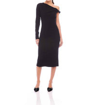 Fifteen Twenty - Nadia Asymmetric Neck Midi Dress