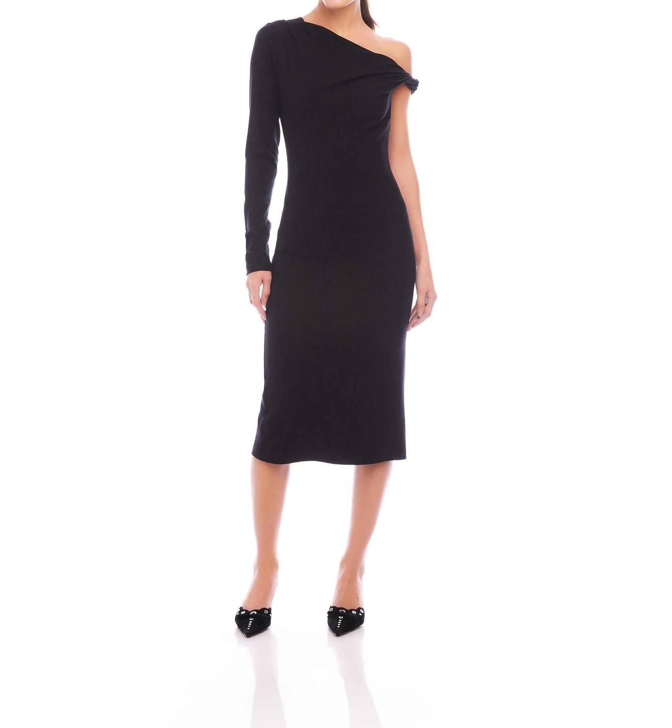 Fifteen Twenty - Nadia Asymmetric Neck Midi Dress