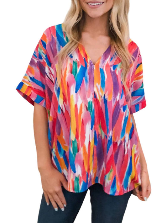 Jodifl - Feather Flowy V Neck Blouse