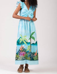Celina Moon Flavian Maxi Dress in lia sky - women's dress - view 4