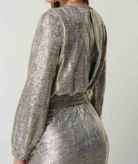 Joseph Ribkoff - Metallic Belted Wrap Dress