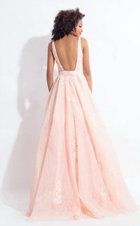 Rachel Allan - Textured Sleeveless Detail Prom Gown