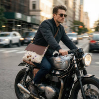 DAKOTA WEST LEATHER Men's Crossbody Messenger Bag in metallic blue - men's bag - alternate view
