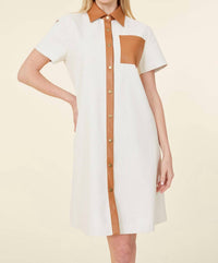 Dolce Cabo - Vegan Leather Perforated Short Sleeve Dress