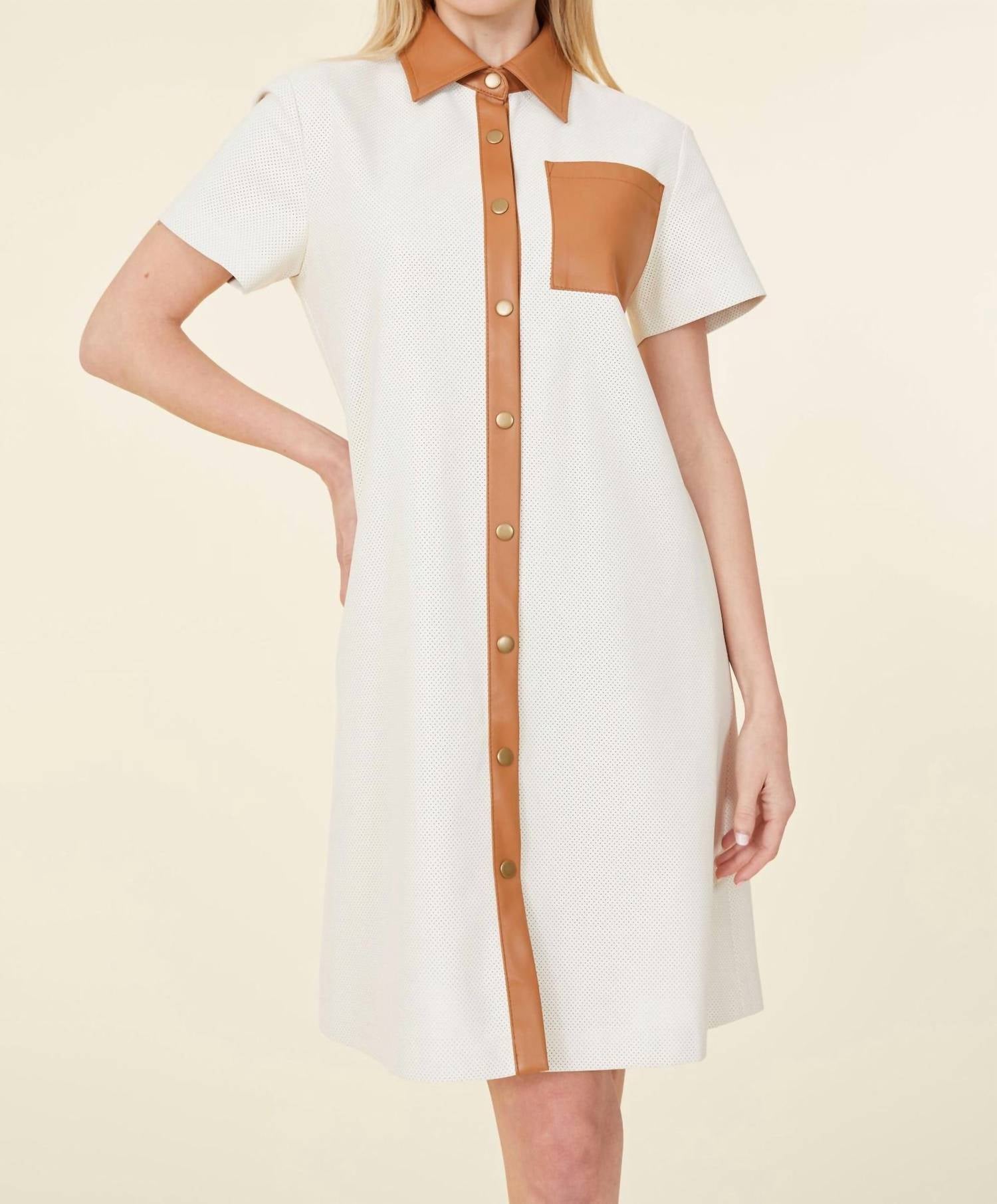 Dolce Cabo - Vegan Leather Perforated Short Sleeve Dress