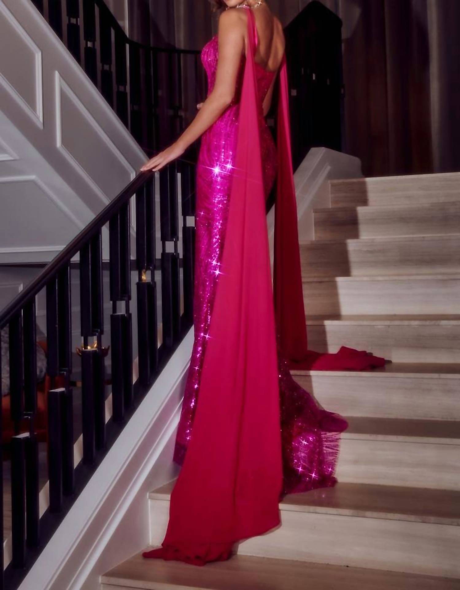 Portia&Scarlett - Luxurious Shimmering High Slit Gown