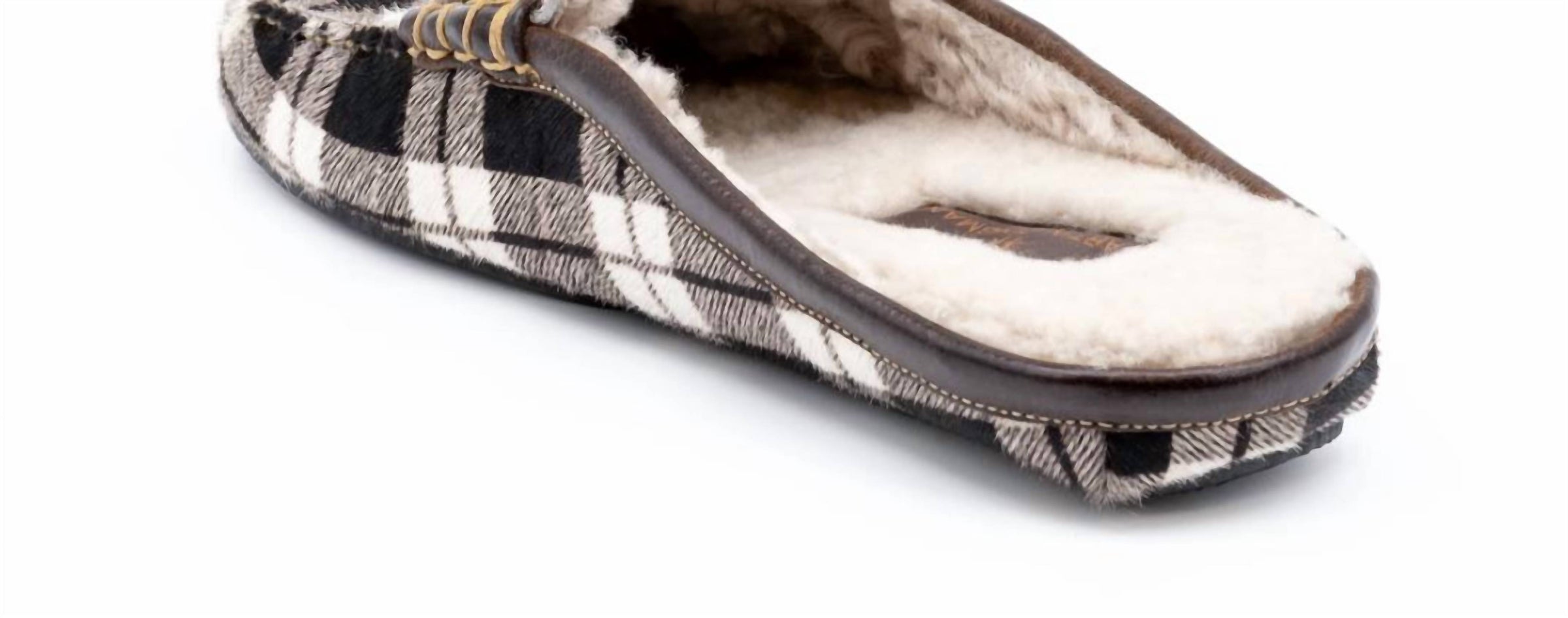 Martin Dingman Men's Cozy Slide in black white - men's loafer - alternate view